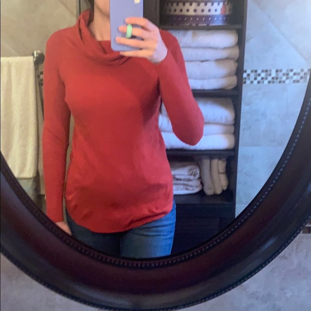 Orange cowl neck sweater